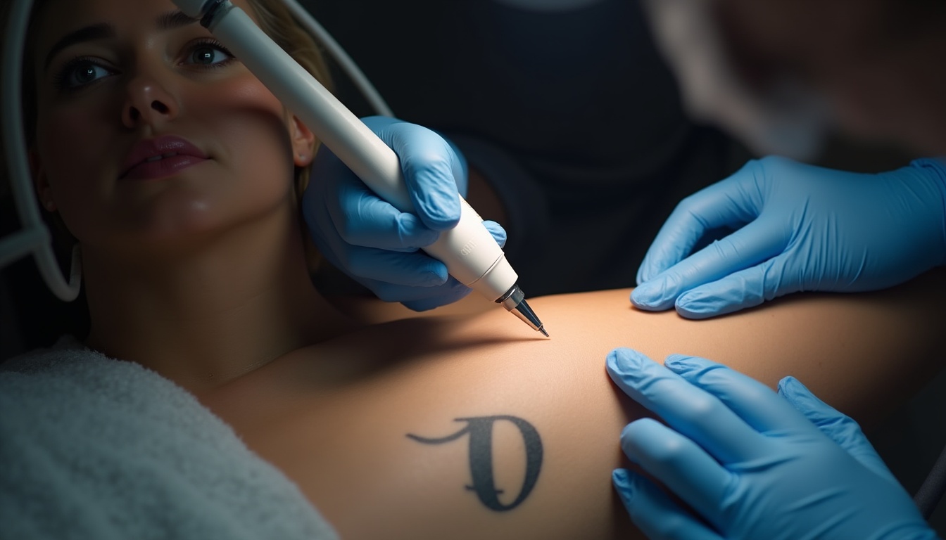 Femeie zâmbitoare cu pielea curată, sugerând succesul procesului de îndepărtare tatuaj