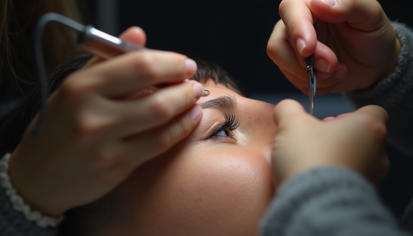 Femeie cu sprancene perfecte si naturale dupa tatuaj sprancene fir cu fir