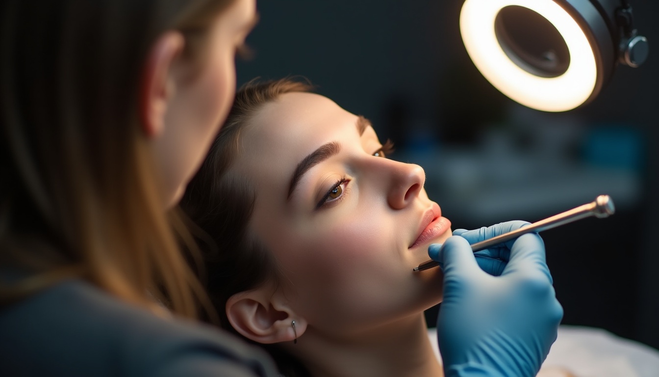 Femeie zâmbitoare cu sprâncene perfect conturate prin tatuaj permanent